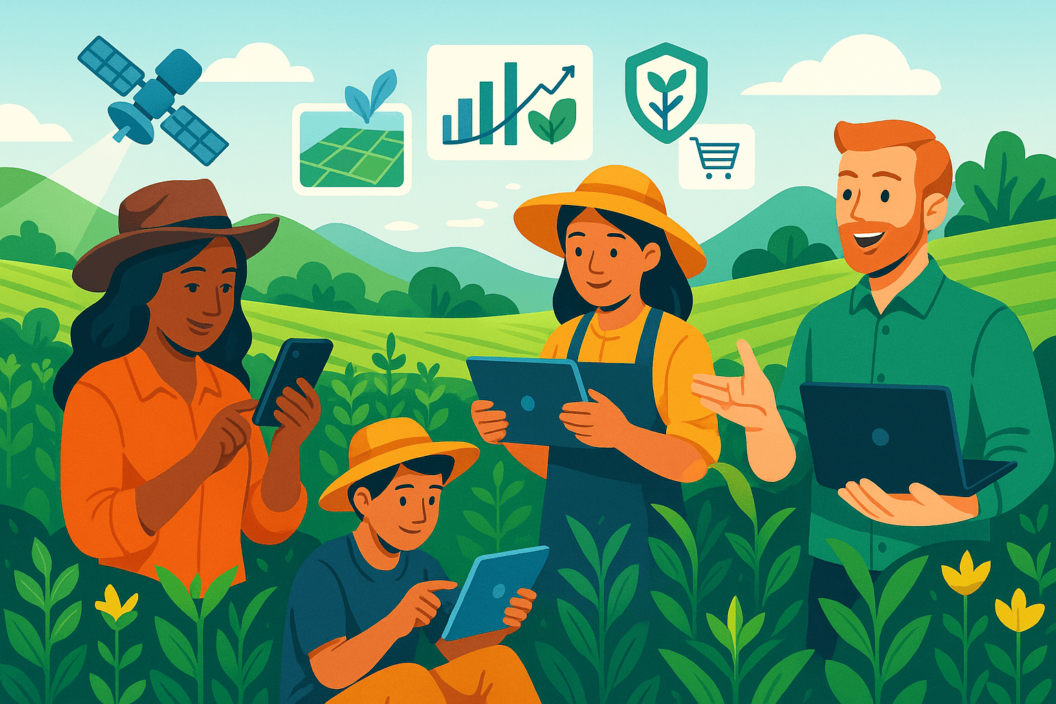 Farmers using Sajilo Kheti platform